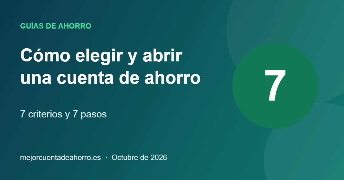 Ilustración: número siete, siete criterios y siete pasos para elegir y abrir una cuenta de ahorro